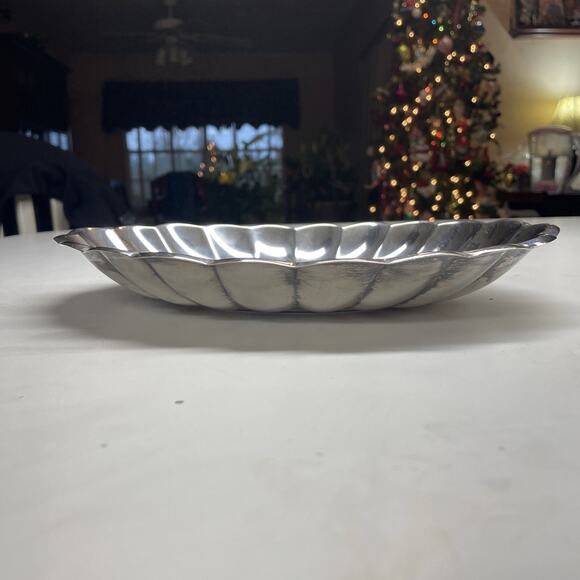 VTG Reed & Barton Fluted Silver Plated Oval Fruit Salad Cookie Serving Platter - Picture 12 of 13